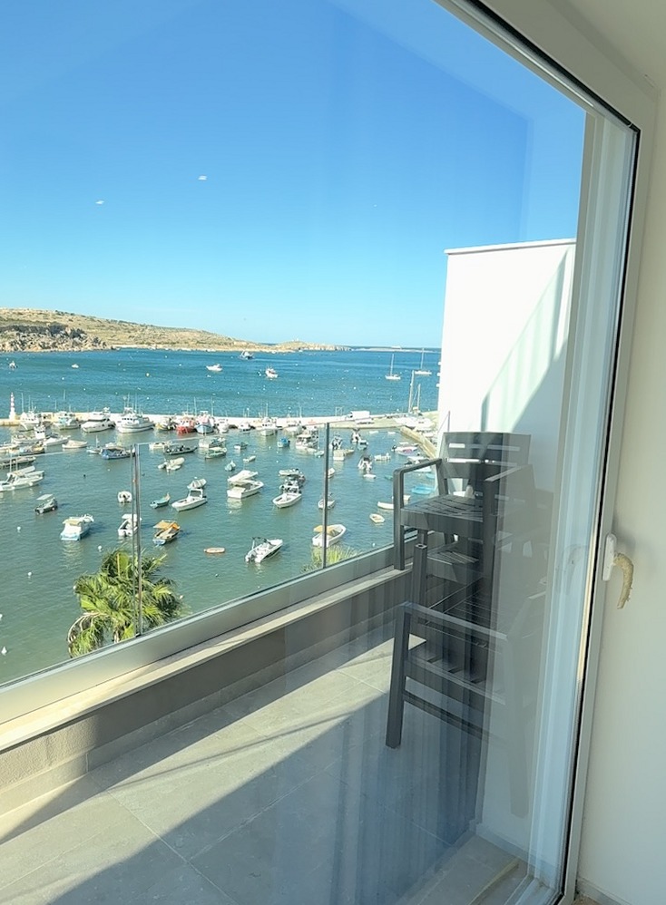 Three-bedroom flat with sea views, St Paul’s Bay, Balcony