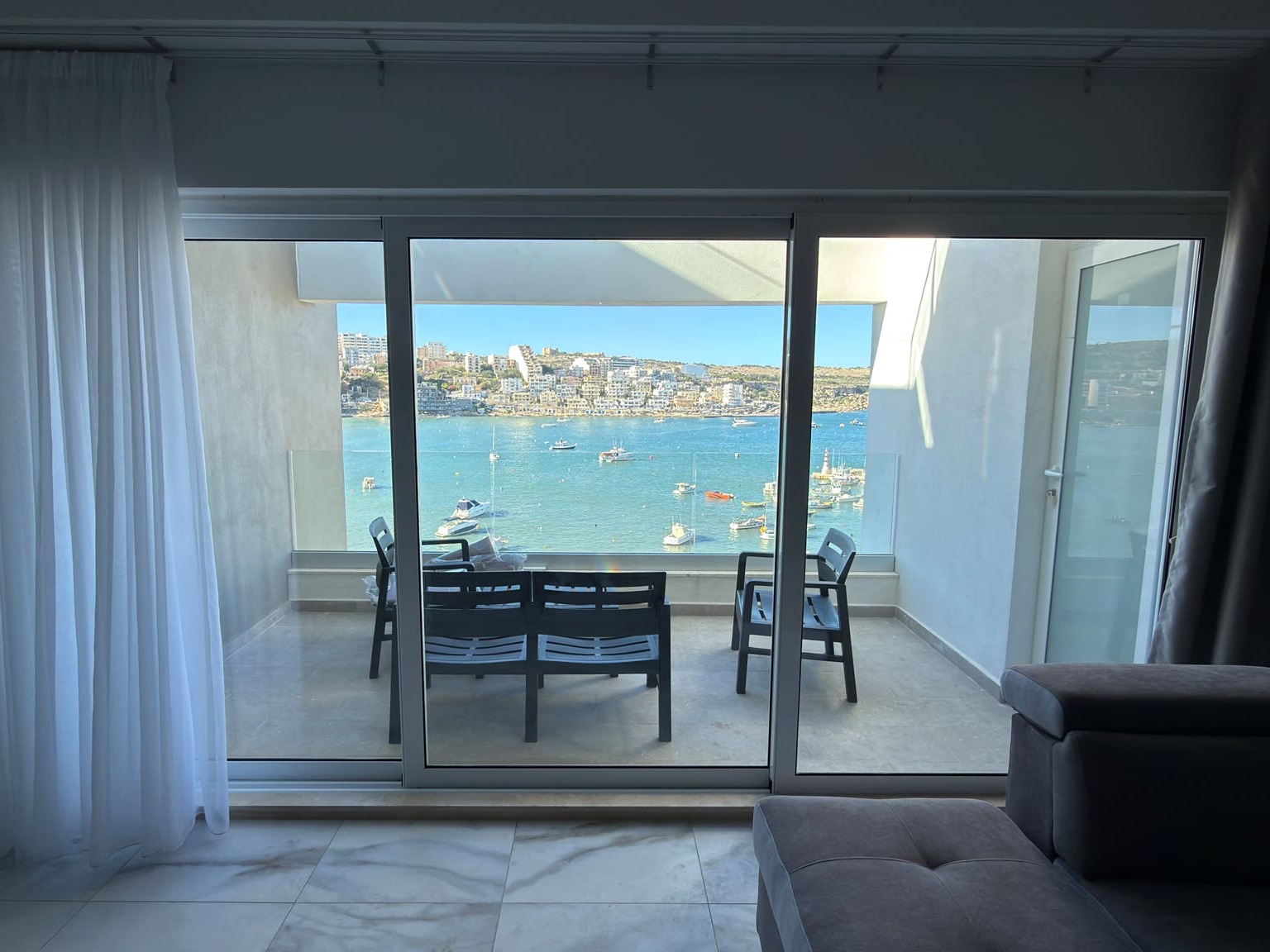 Two-bedroom flat with sea views, St Paul’s Bay, Balcony